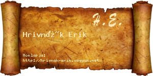 Hrivnák Erik névjegykártya
